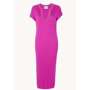 Kujten Djellaba Silk-Cashmere Dress in Indian Purple size 10